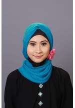 Pashmina Glitter Gold Cyan